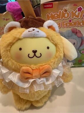 Sanrio Pompompurin Plush Yellow with Orange Bow